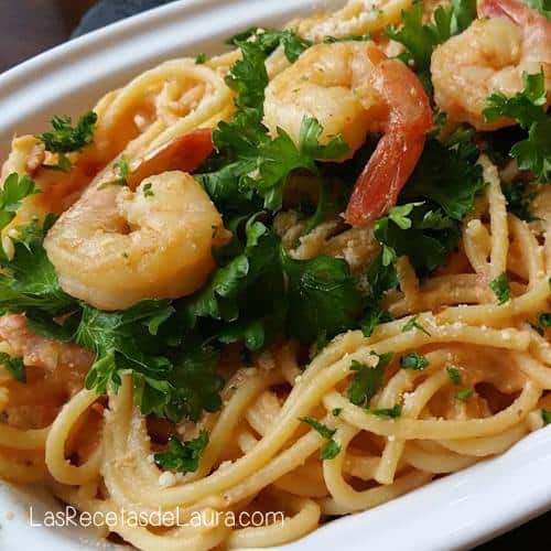 Pasta con camarones