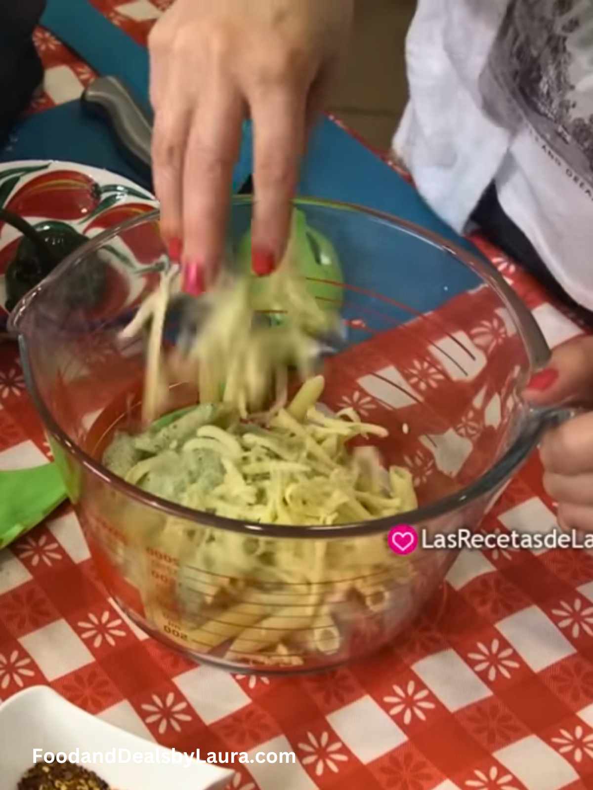 pasta en crema de poblano