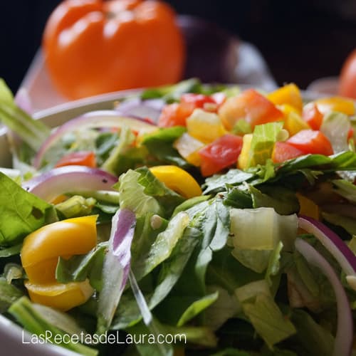 ensalada verde con pimientos