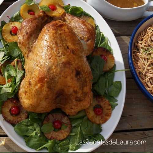 pavo al horno con vino blanco