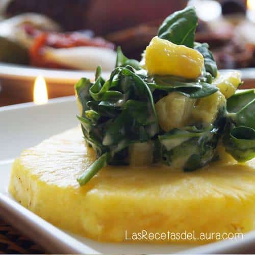 ENSALADA DE ESPINACA CON PIÑA - LAS RECETAS DE LAURA