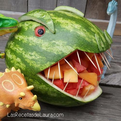 frutas decoradas para fiestas infantiles dinosaurio