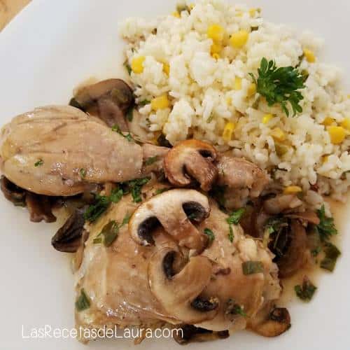 Pollo con champiñones - Las recetas de Laura