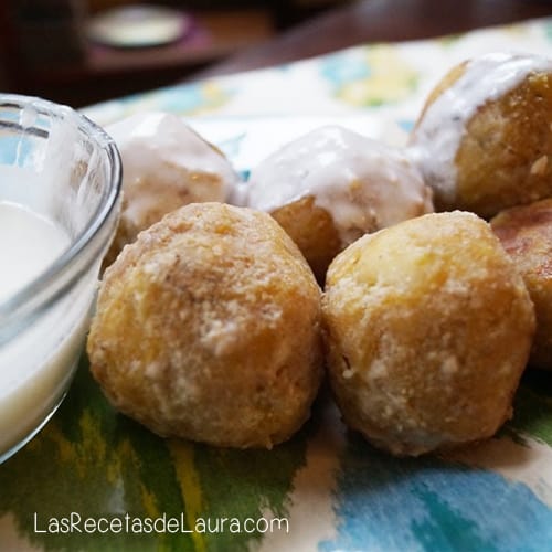 bolitas de plátano rellenas de queso - Las recetas de Laura