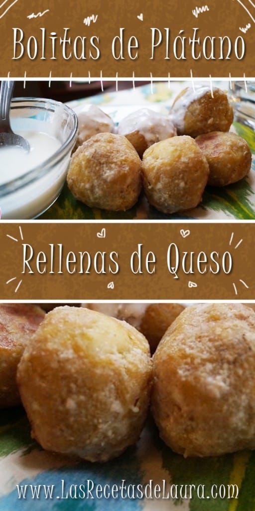 bolitas de plátano rellenas de queso - Las recetas de Laura