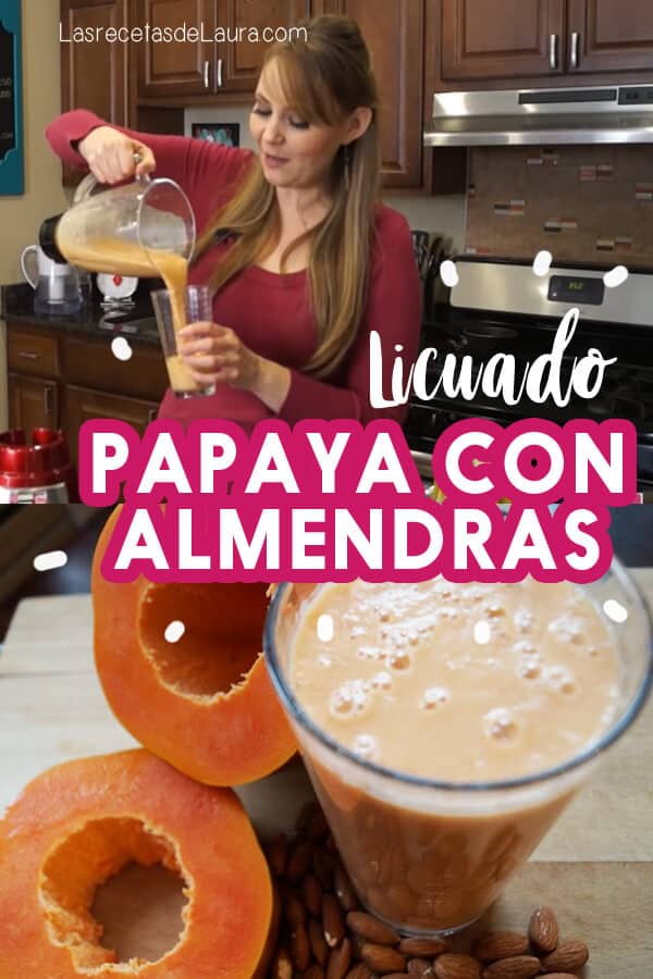 Licuado de papaya con almendras