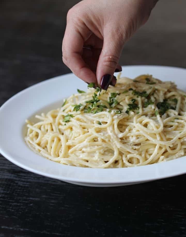 mexican spaghetti blanco con crema