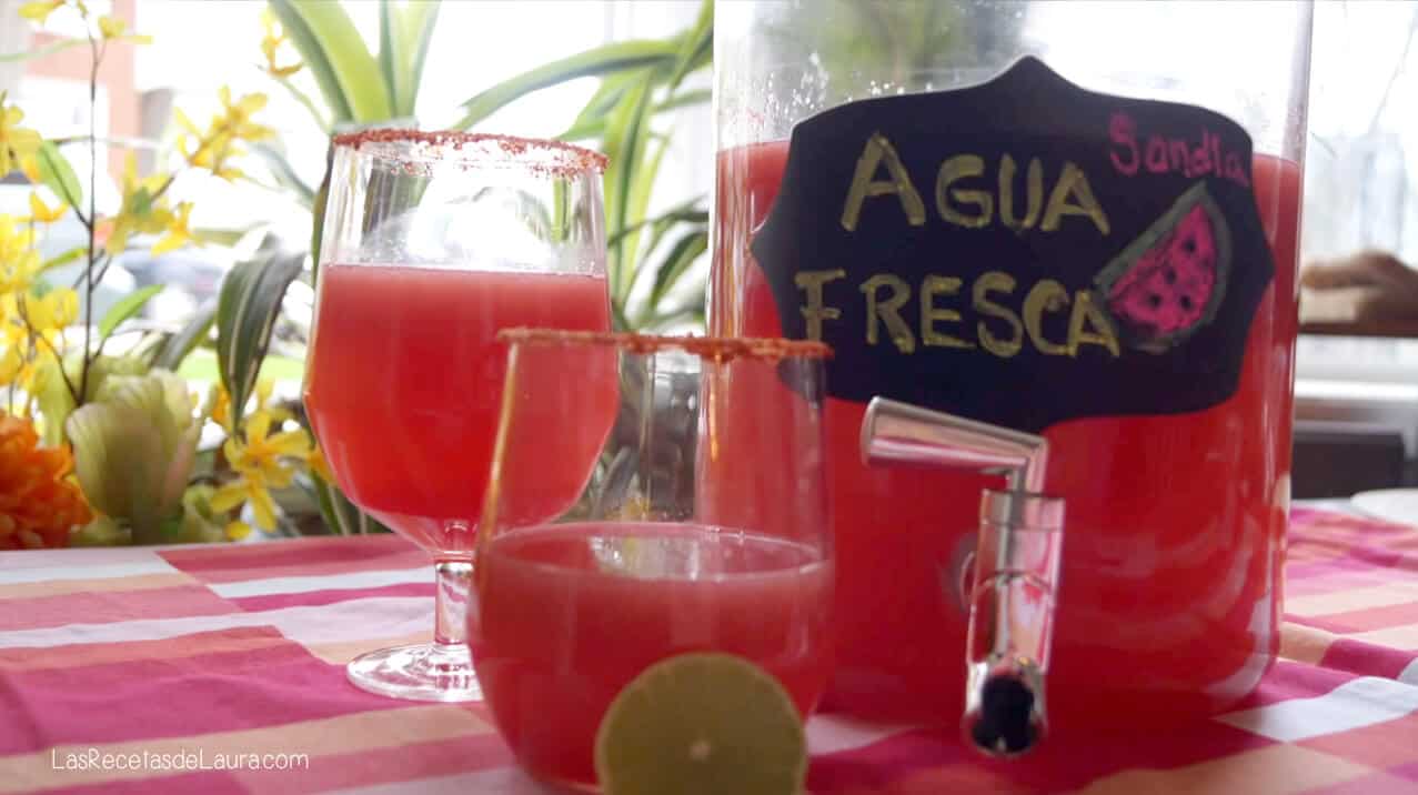 agua de sandia - watermelon water