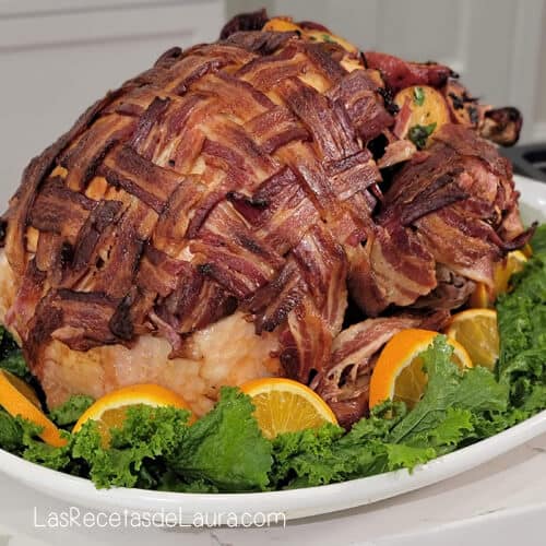 MEXICAN ORANGE CHIPOTLE TURKEY MARINADE WRAPPED IN BACON