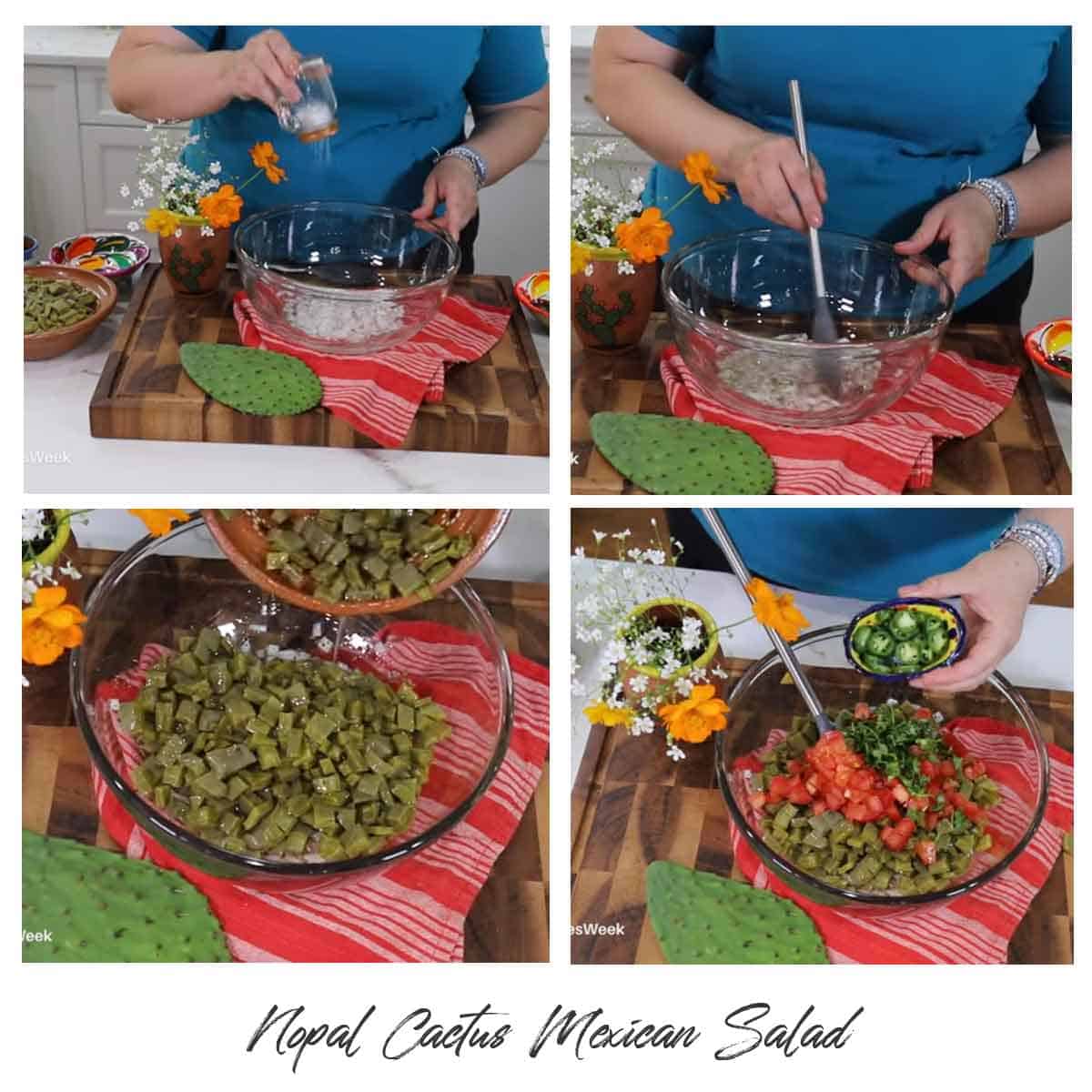 Nopal cactus salad