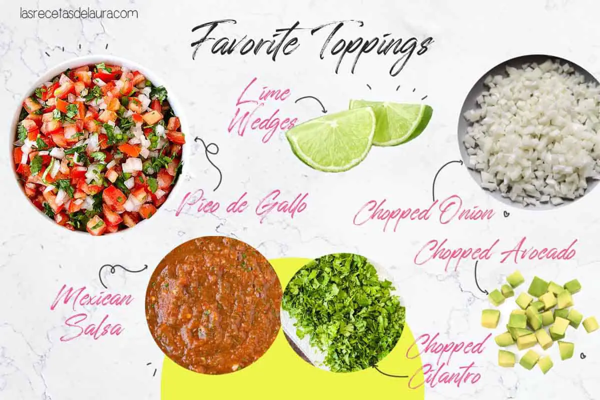 Toppings for tacos de barbacoa