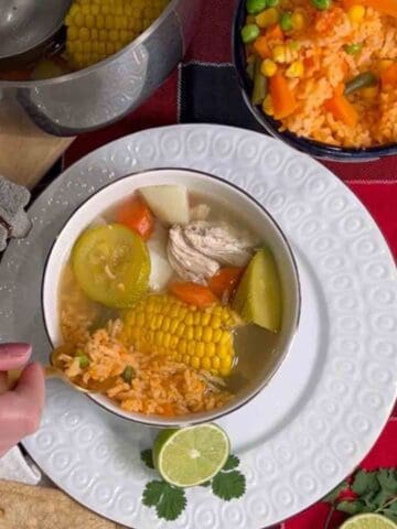 Add rice to your caldo