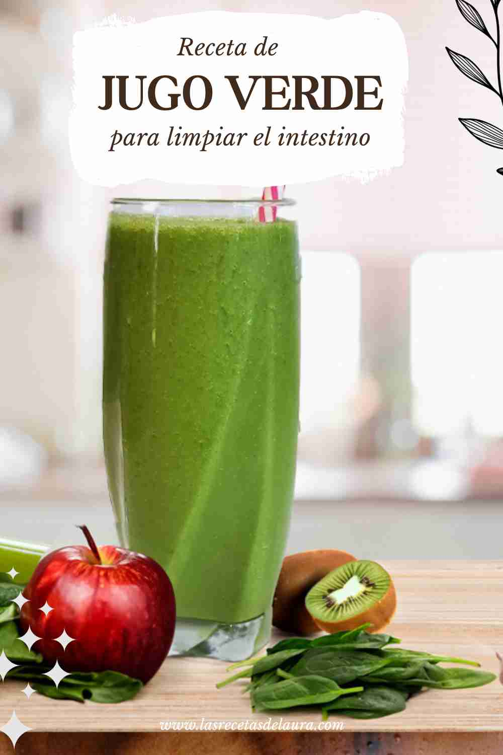 Jugo verde con manzana para evacuar