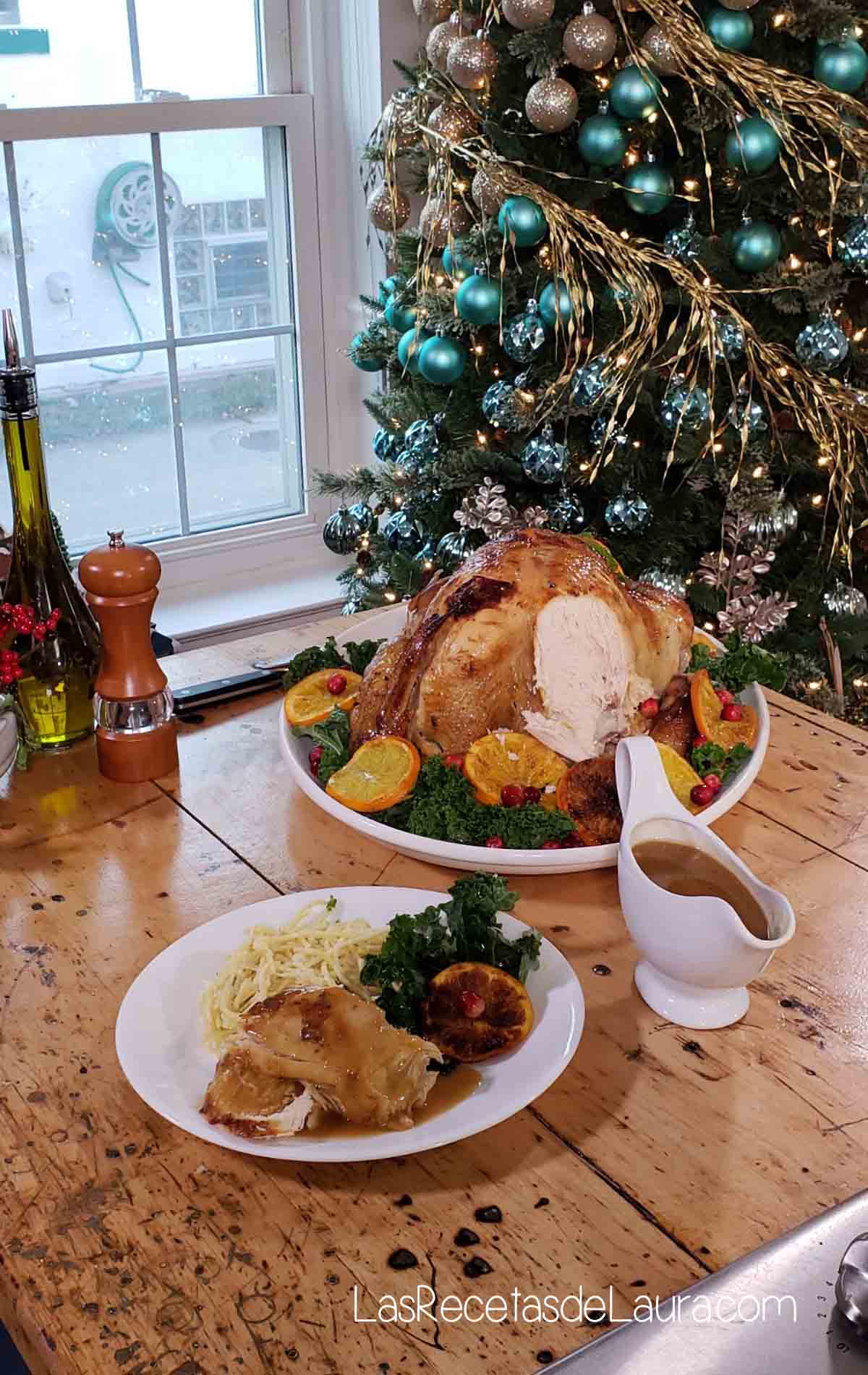 foto de casa decorada de navidad