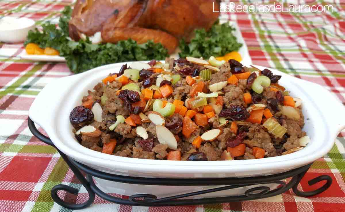 Platillo Relleno de pavo con verduras