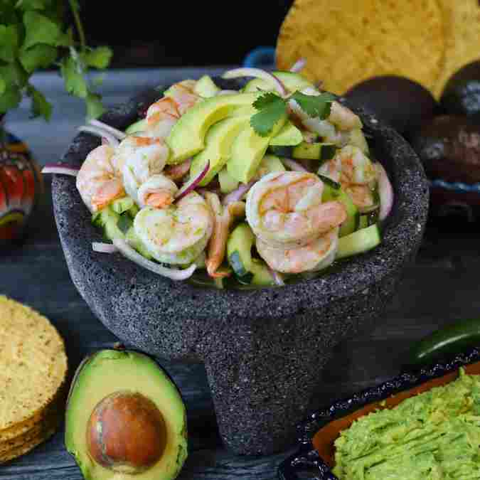 Aguachile de Mariscos con Toque de Aguacate