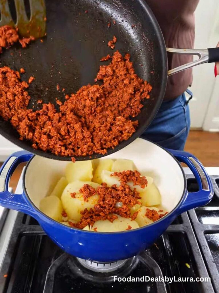 tacos de canasta de chorizo con papas