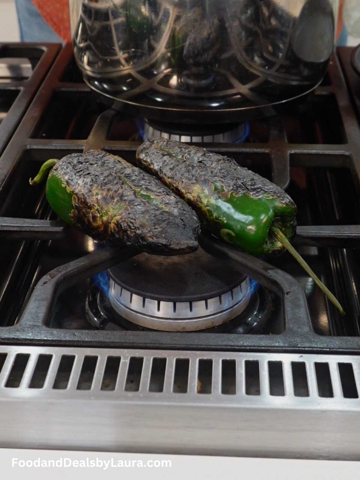 chiles poblanos tostados