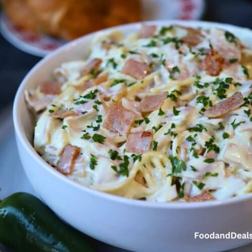 espaguetti blanco con jamon