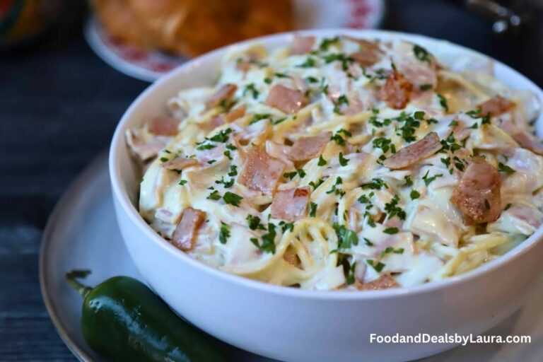 espaguetti blanco con jamon
