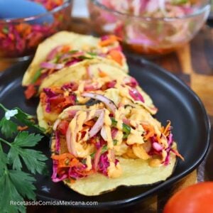 tacos capeados de camarón