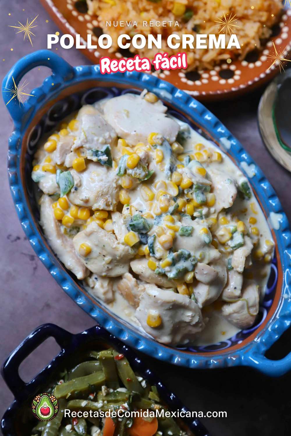 pollo con crema y rajas