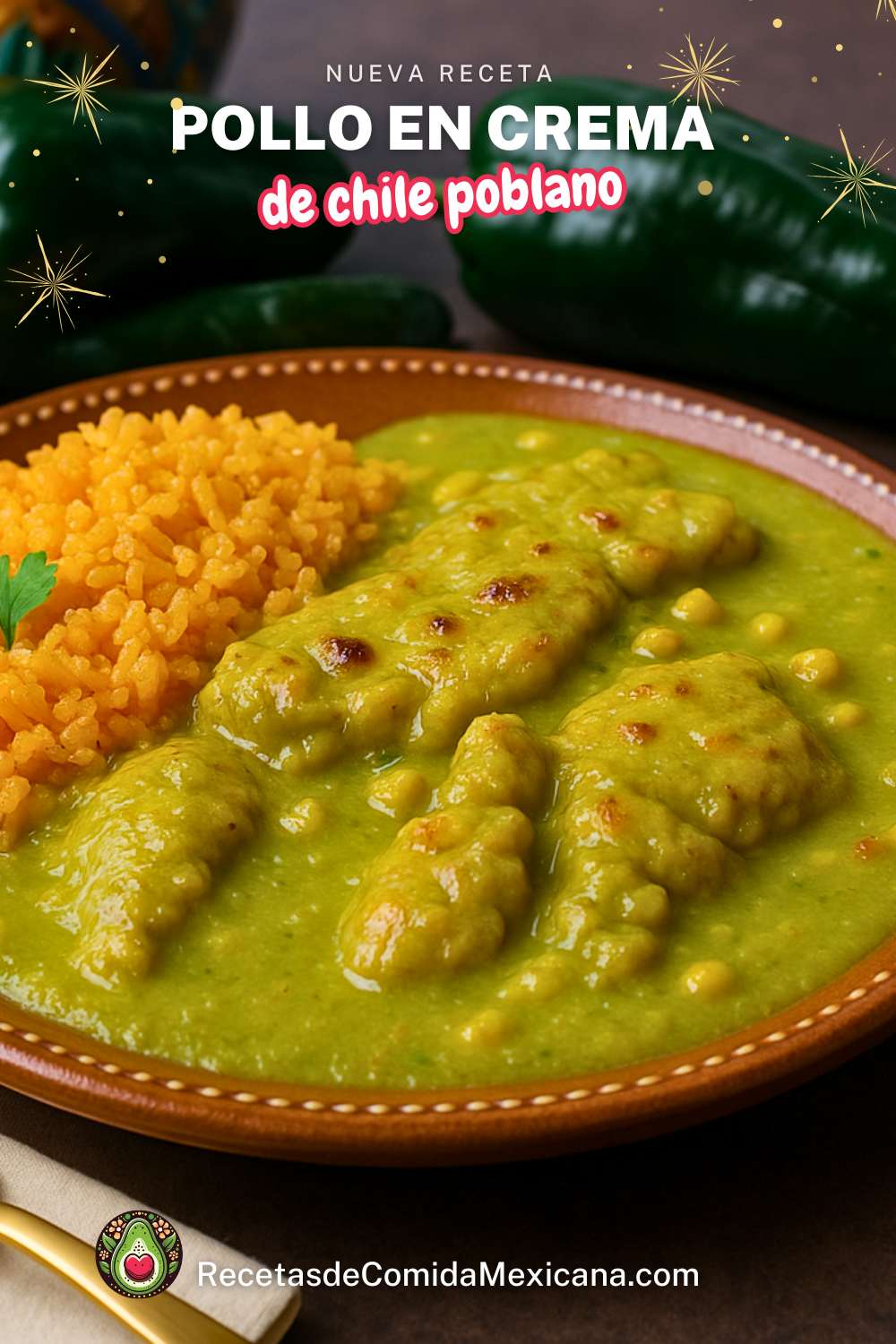 pollo en crema de poblano