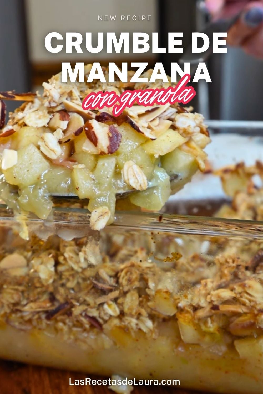 crumble de manzana con granola con almendras